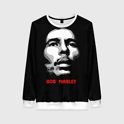 Свитшот женский Bob Marley Face, цвет: 3D-белый