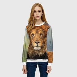 Свитшот женский Красавец лев, цвет: 3D-белый — фото 2