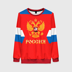 Свитшот женский Сборная РФ: домашняя форма, цвет: 3D-красный