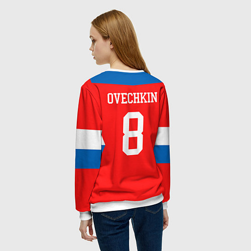 Женский свитшот Сборная РФ: #8 OVECHKIN / 3D-Белый – фото 4