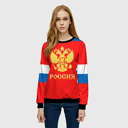 Свитшот женский Сборная РФ: #72 BOBROVSKY, цвет: 3D-черный — фото 2