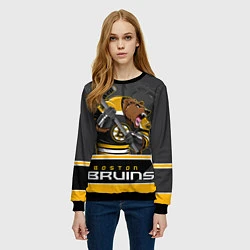 Свитшот женский Boston Bruins, цвет: 3D-черный — фото 2