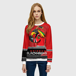 Свитшот женский Chicago Blackhawks, цвет: 3D-белый — фото 2