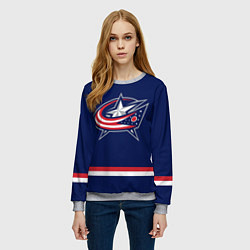 Свитшот женский Columbus Blue Jackets, цвет: 3D-меланж — фото 2