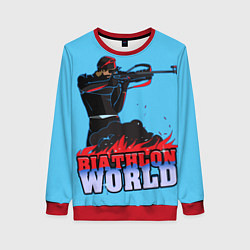 Свитшот женский Biathlon world, цвет: 3D-красный