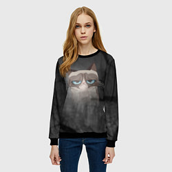 Свитшот женский Grumpy Cat, цвет: 3D-черный — фото 2