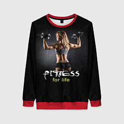 Свитшот женский Fitness for life, цвет: 3D-красный
