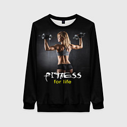 Свитшот женский Fitness for life, цвет: 3D-черный