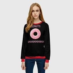 Свитшот женский Donuts, цвет: 3D-красный — фото 2