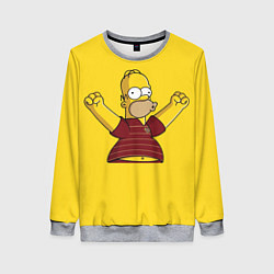 Свитшот женский Гомер-болельщик, цвет: 3D-меланж