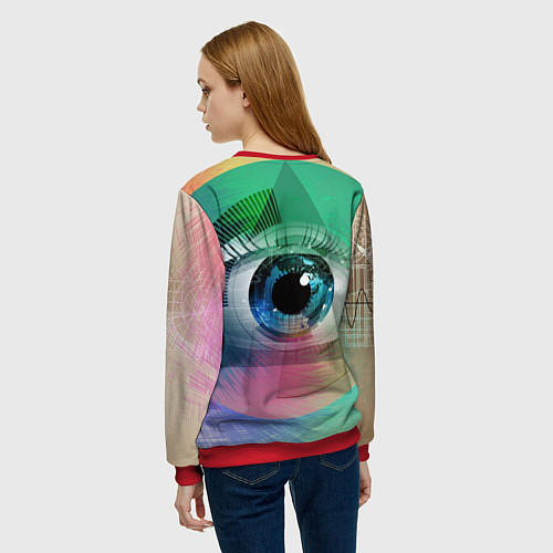 Женский свитшот Глаз / 3D-Красный – фото 4