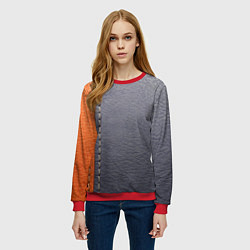 Свитшот женский Кожа, цвет: 3D-красный — фото 2