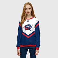 Свитшот женский NHL: Columbus Blue Jackets, цвет: 3D-красный — фото 2