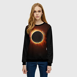 Свитшот женский Солнечное затмение, цвет: 3D-черный — фото 2