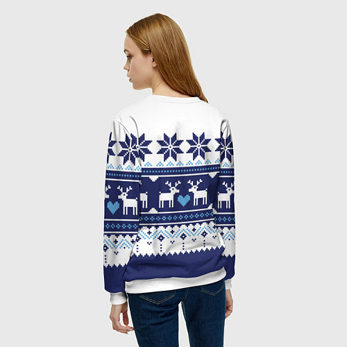 Женский свитшот Скандинавские олени / 3D-Белый – фото 4