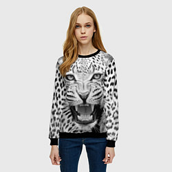 Свитшот женский Белый леопард, цвет: 3D-черный — фото 2
