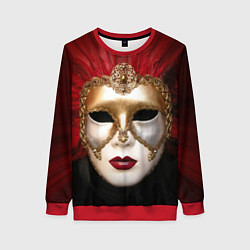 Свитшот женский Венецианская маска, цвет: 3D-красный