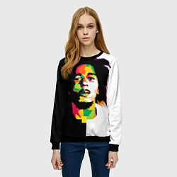 Свитшот женский Bob Marley: Colors, цвет: 3D-черный — фото 2