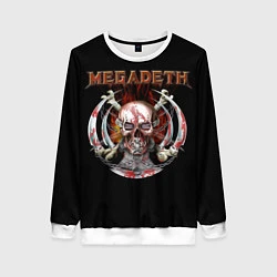 Свитшот женский Megadeth: Skull in chains, цвет: 3D-белый