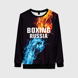 Свитшот женский Boxing Russia, цвет: 3D-черный