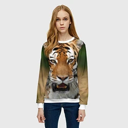 Свитшот женский Рык тигра, цвет: 3D-белый — фото 2