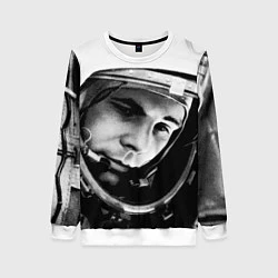 Свитшот женский Гагарин космонавт, цвет: 3D-белый