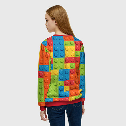 Женский свитшот Лего конструктор / 3D-Красный – фото 4