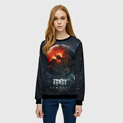 Свитшот женский ГРОТ: Земляне, цвет: 3D-черный — фото 2