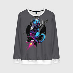 Свитшот женский Дьявольский рок, цвет: 3D-белый