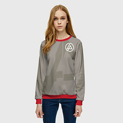 Свитшот женский Linkin Park: Grey style, цвет: 3D-красный — фото 2