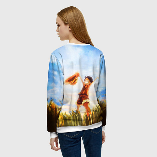 Женский свитшот Ван-Пис / 3D-Белый – фото 4