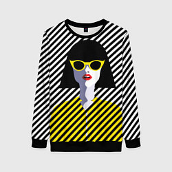 Свитшот женский Pop art girl, цвет: 3D-черный