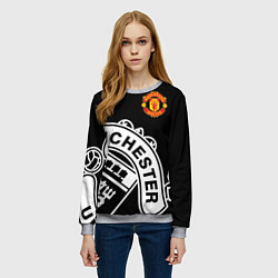 Свитшот женский Man United: Black Collection, цвет: 3D-меланж — фото 2