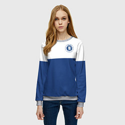 Свитшот женский Chelsea FC: Light Blue, цвет: 3D-меланж — фото 2