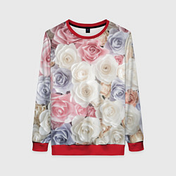 Свитшот женский Букет из роз, цвет: 3D-красный