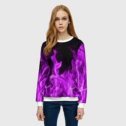 Свитшот женский Фиолетовый огонь, цвет: 3D-белый — фото 2