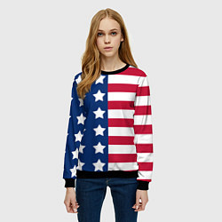 Свитшот женский USA Flag, цвет: 3D-черный — фото 2