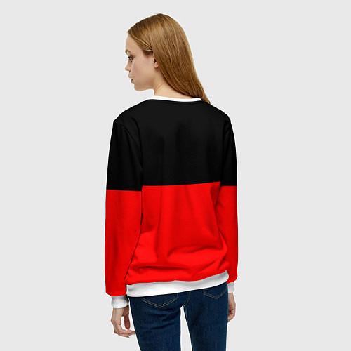 Женский свитшот АлисА: Черный & Красный / 3D-Белый – фото 4