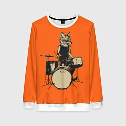 Свитшот женский Drums Fox, цвет: 3D-белый