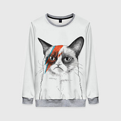 Женский свитшот David Bowie: Grumpy cat