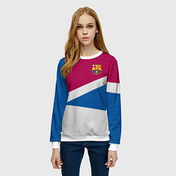 Свитшот женский FC Barcelona: Sport Geometry, цвет: 3D-белый — фото 2