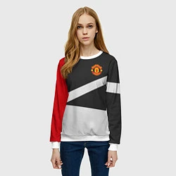 Свитшот женский FC Manchester United: Sport Geometry, цвет: 3D-белый — фото 2