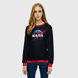 Свитшот женский NASA: Black Space, цвет: 3D-красный — фото 2