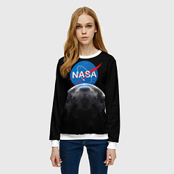 Свитшот женский NASA: Moon Rise, цвет: 3D-белый — фото 2