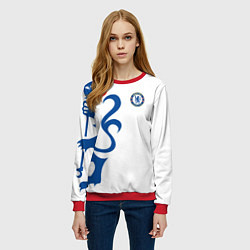 Свитшот женский FC Chelsea: White Lion, цвет: 3D-красный — фото 2