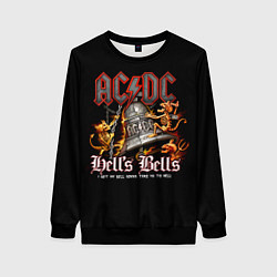 Женский свитшот AC DC - bell with devils