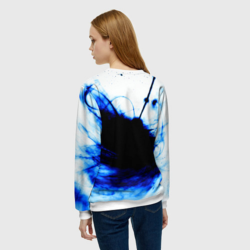 Женский свитшот Linkin Park blue smoke / 3D-Белый – фото 4