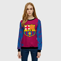 Свитшот женский FC Barcelona: Purple & Blue, цвет: 3D-черный — фото 2