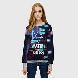Свитшот женский Watch Dogs, цвет: 3D-меланж — фото 2