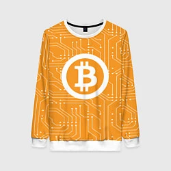 Свитшот женский Bitcoin: Orange Network, цвет: 3D-белый